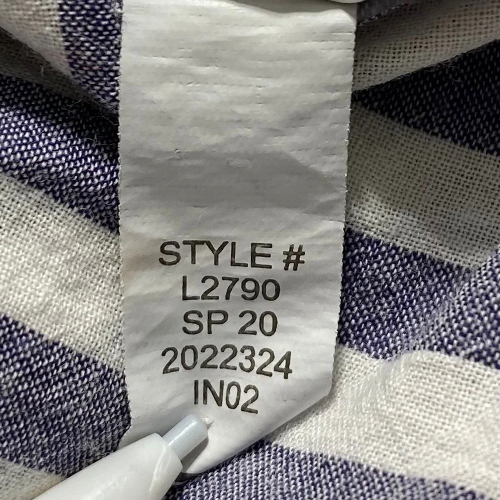 J. Crew Womens Striped Embroidered‎ Beach Tunic Size Small White Blue Coral